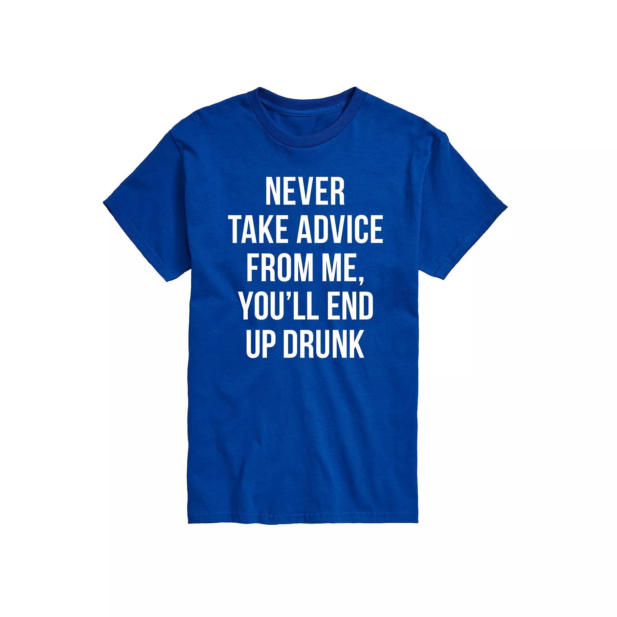 Big & Tall Never Take Advice From Me Drunk Graphic Tee, Men's, Size: XXL Tall, Blue Product Image