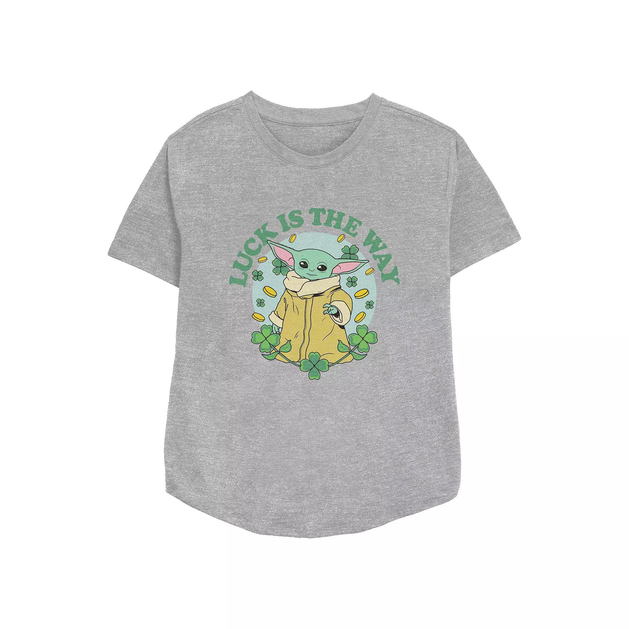 Women's Star Wars The Mandalorian The Child Luck Is The Way Relaxed Fit Graphic Tee,  Product Image