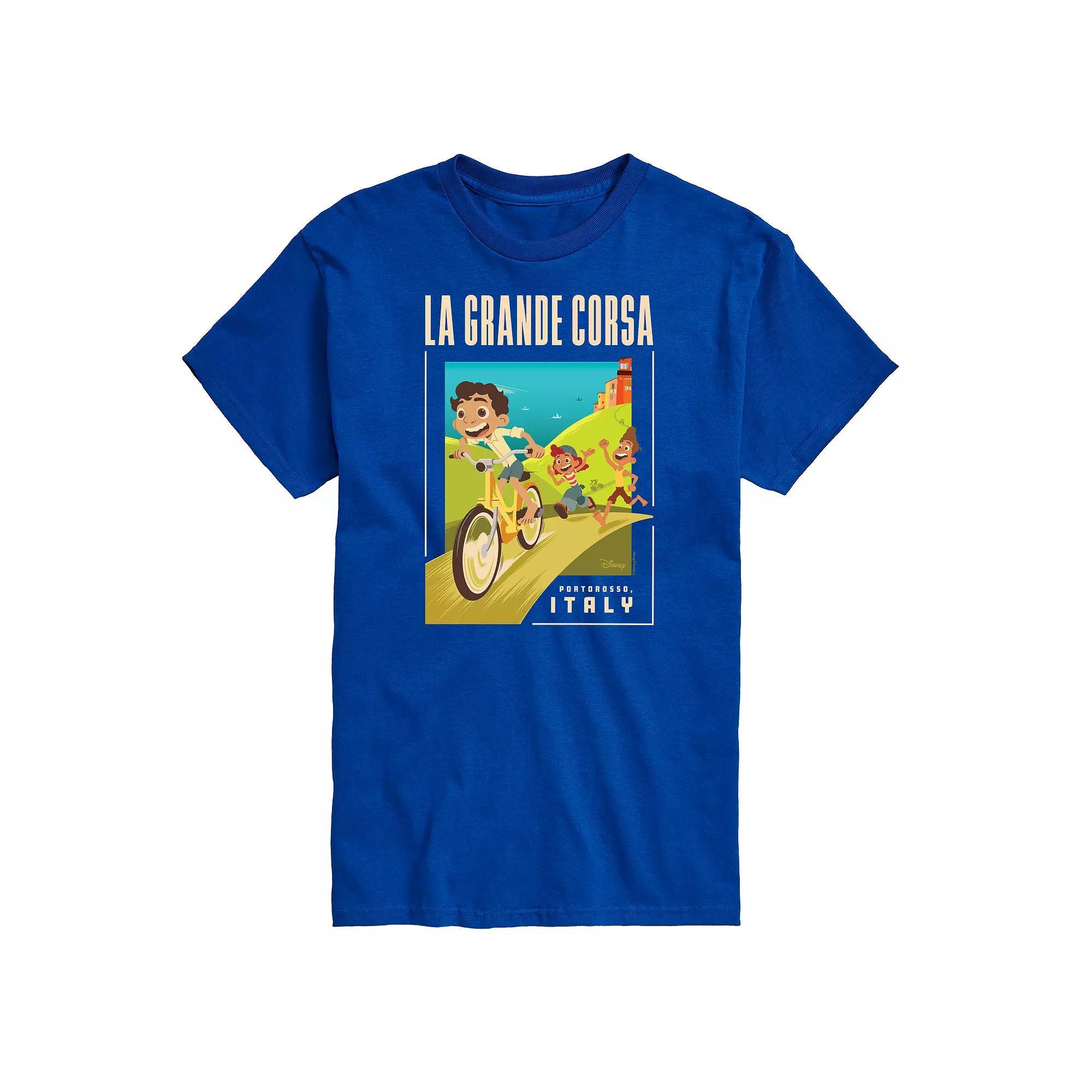 Disney / Pixar's Luca Big & Tall La Grande Postcard Graphic Tee, Men's, Size: 4XB, Royal Blue Product Image