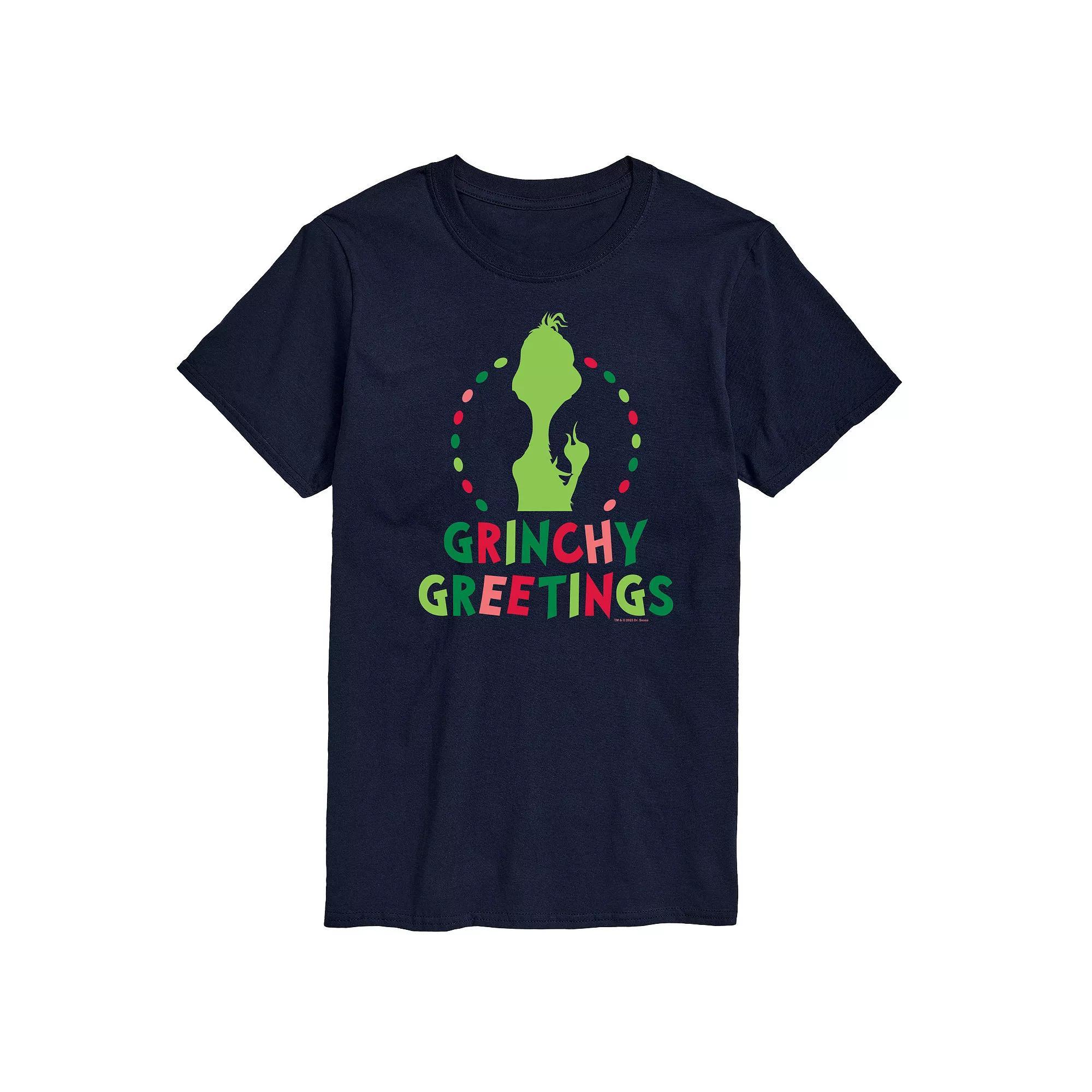 Men's Dr. Seuss The Grinch Grinchy Greetings Graphic Tee,  Product Image