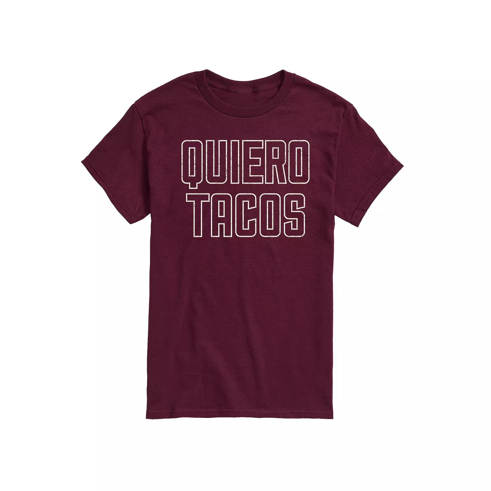 Men's Quiero Tacos Graphic Tee, Size: Large, Red Product Image