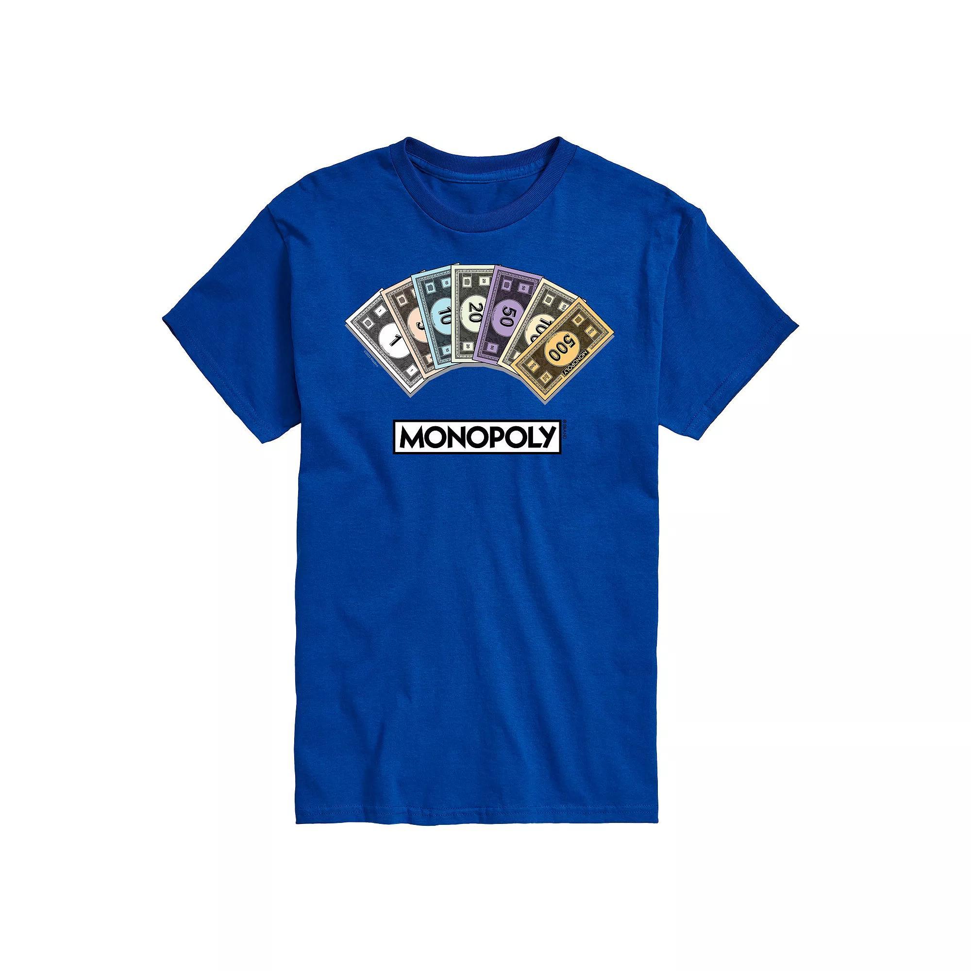 Men's Monopoly Money Stack Graphic Tee, Size: XXL, Blue Product Image