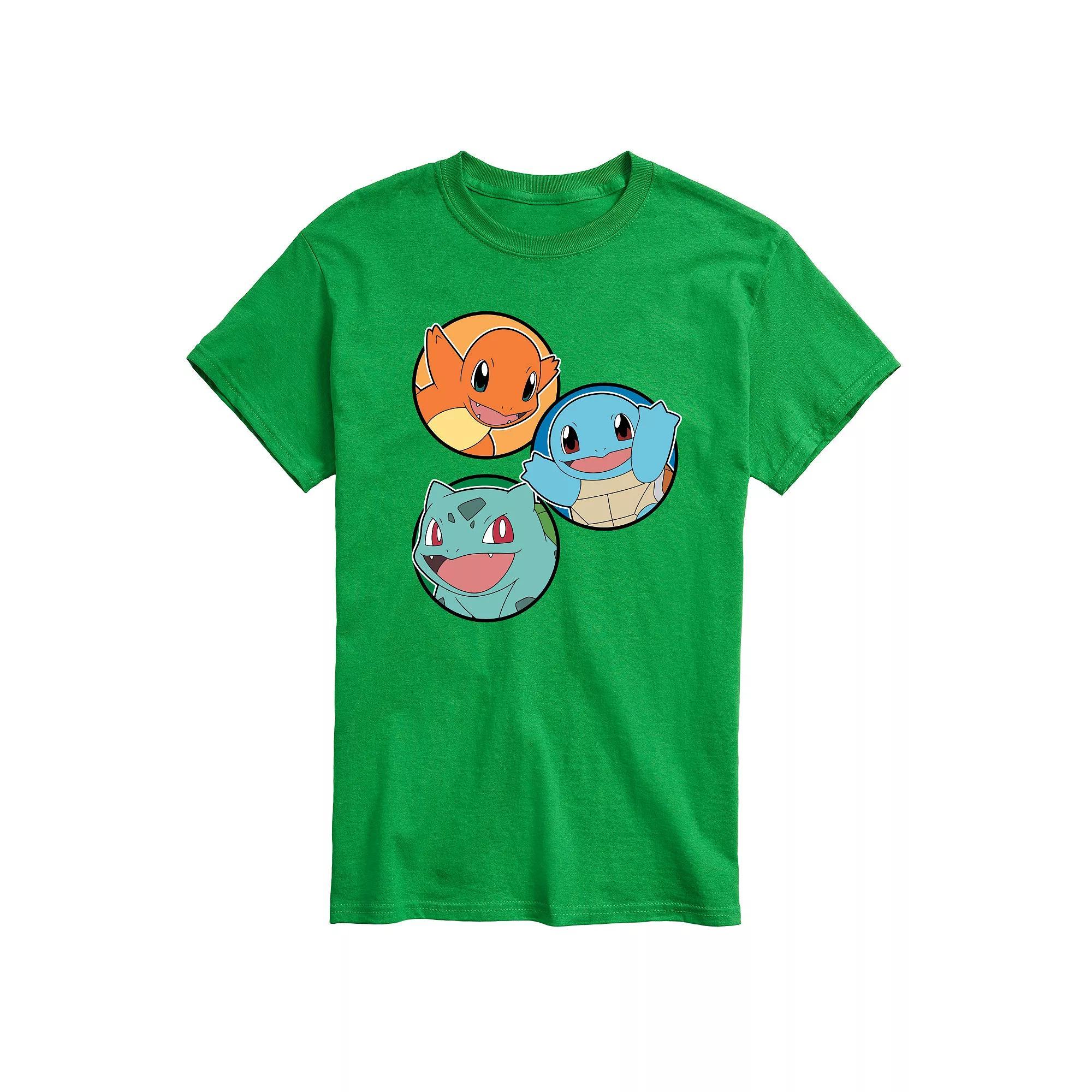 Men's Pokemon Squirtle Bulbasaur Charmander Graphic Tee,  Product Image