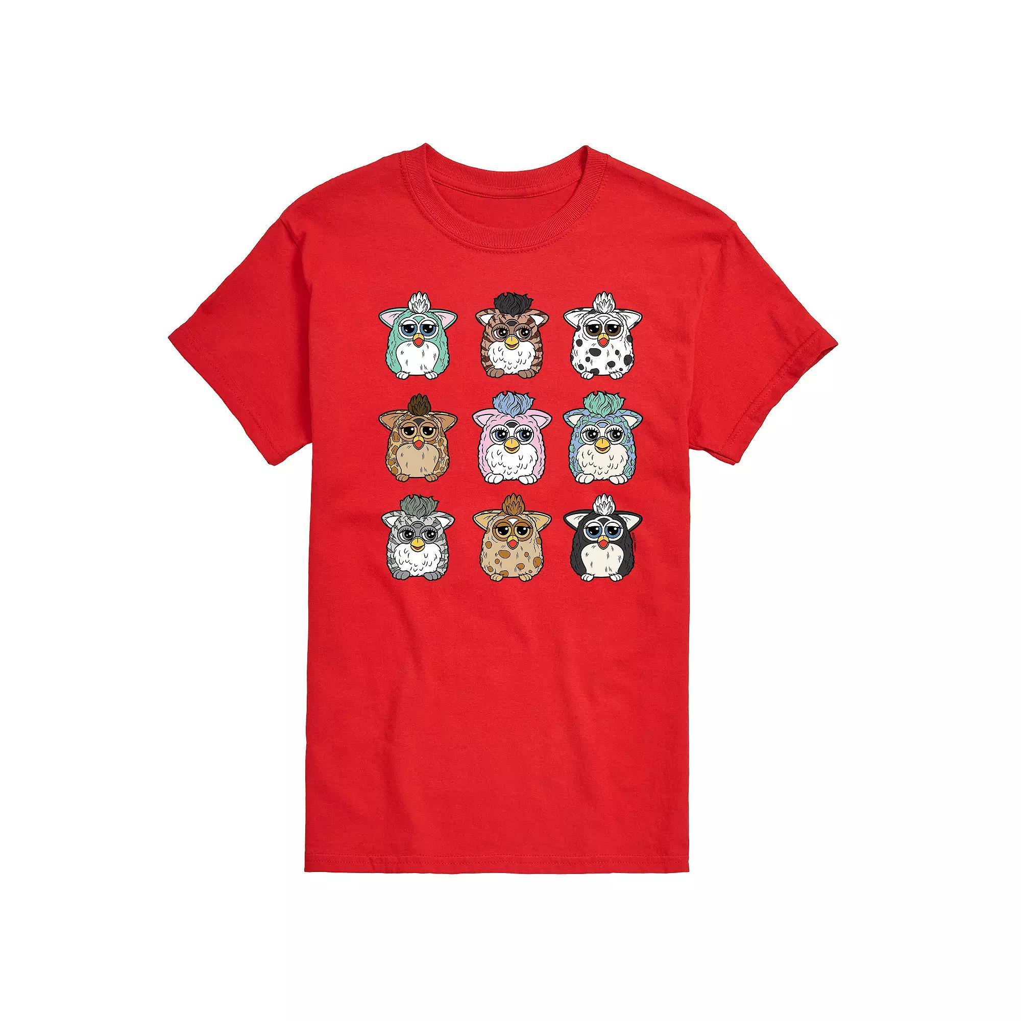 Men's Furby Grid Graphic Tee by Hasbro, Size: Small, Red Product Image