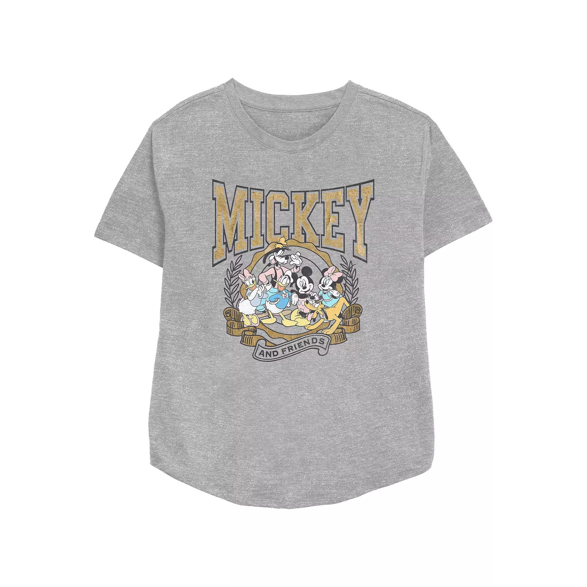Disney's Mickey Mouse And Friends Crest Women's Relaxed Fit Graphic Tee,  Product Image