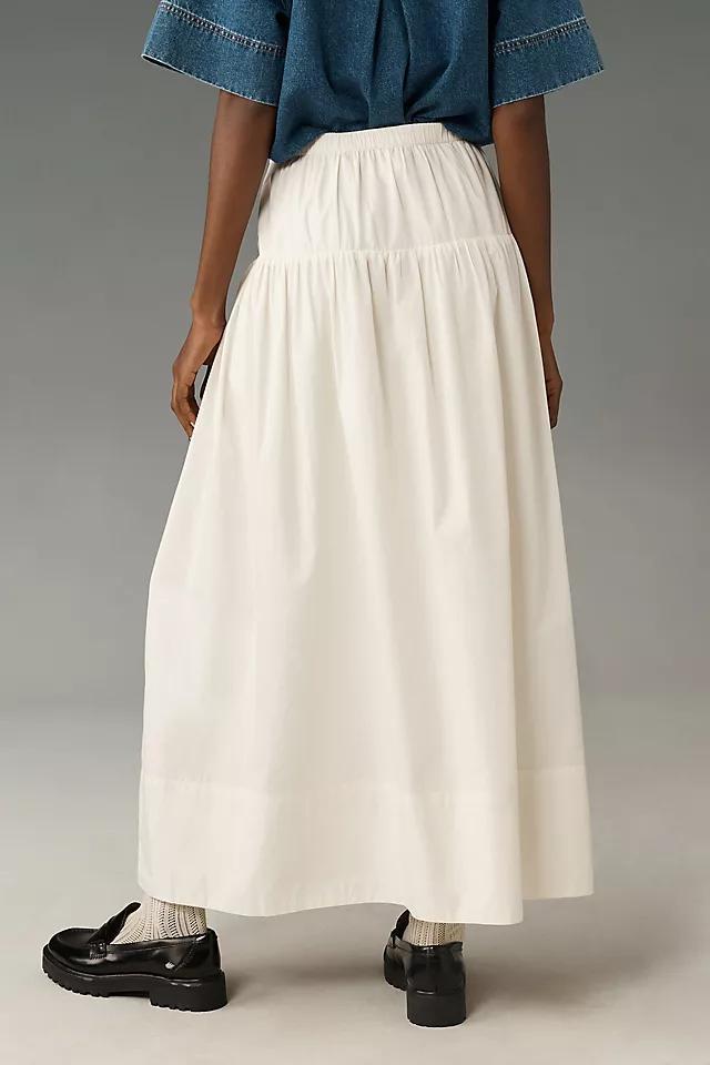 Maeve Drop-Waist Poplin Skirt Product Image