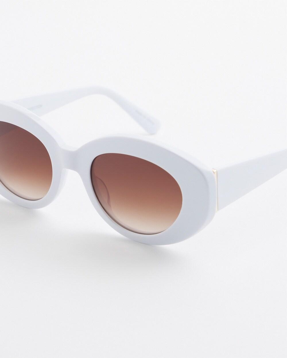 White Oval Sunglasses Product Image