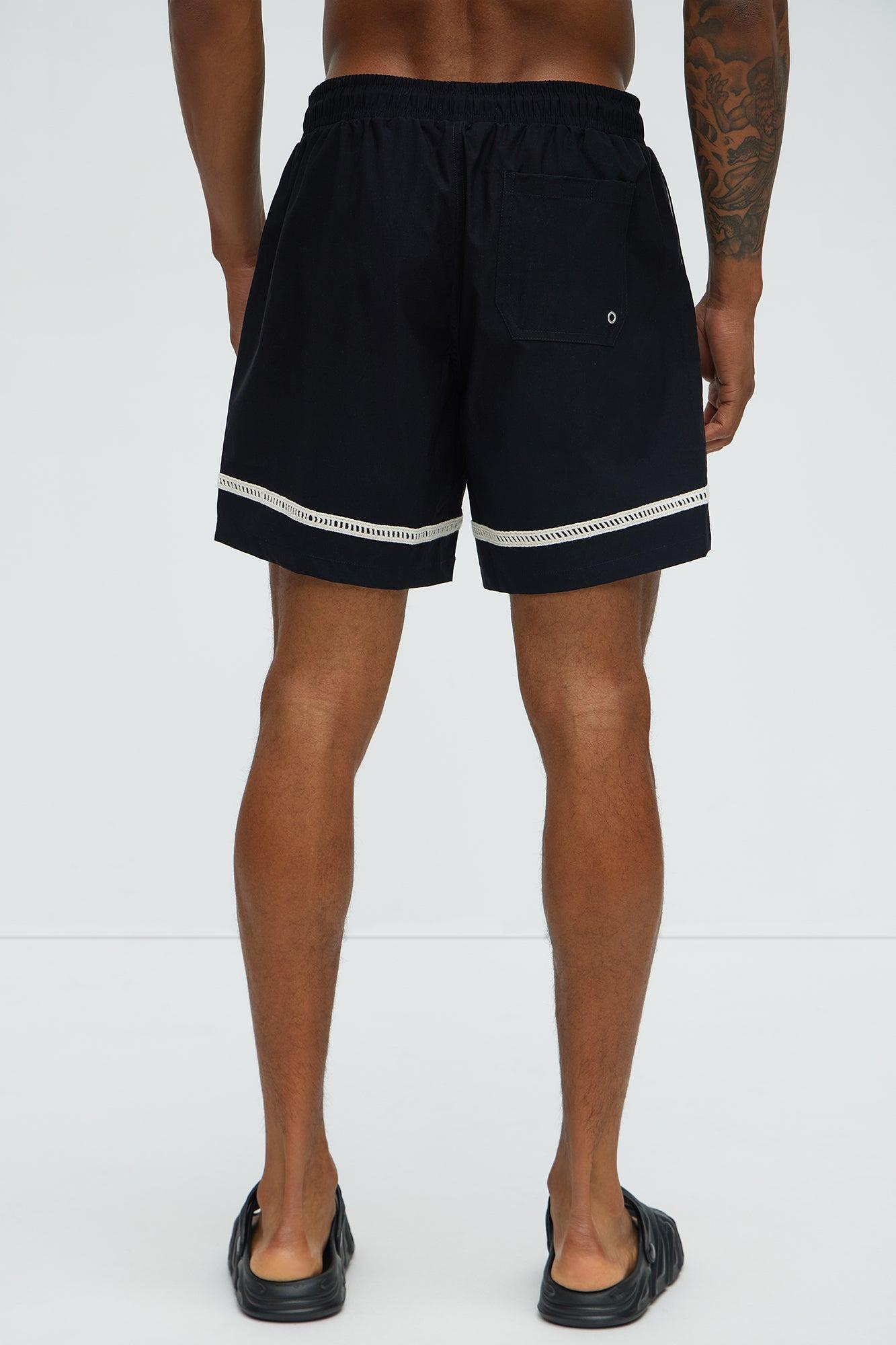 Coastal Applique Swim Classic Trunk - Black Male Product Image