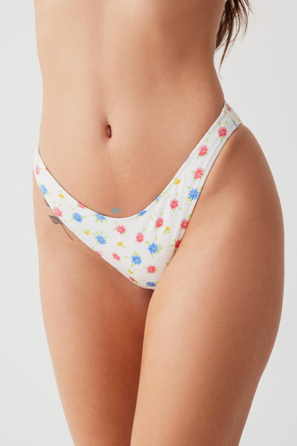 Dove Floral Classic Bikini Bottom - Water Blossom Product Image