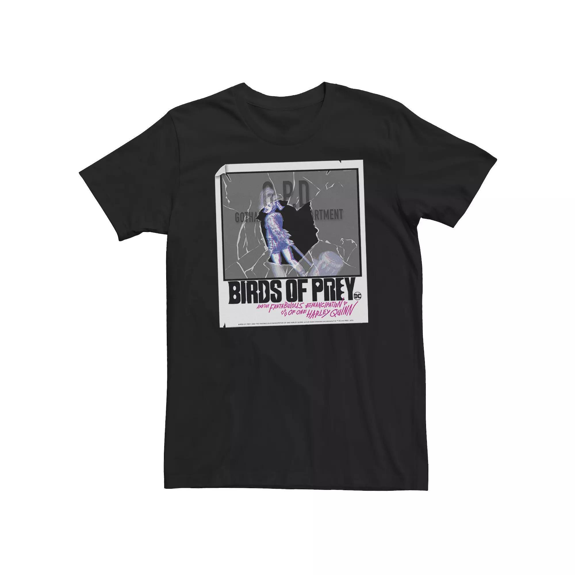 Men's Harley Quinn: Birds of Prey Polaroid Picture Tee, Size: 3XL, Black Product Image