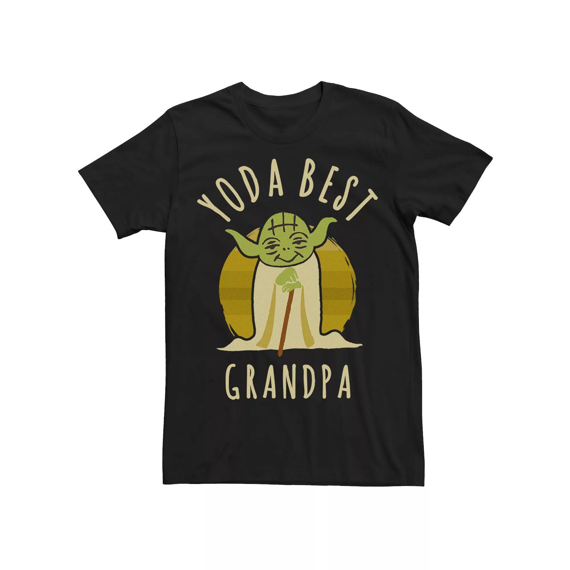Men's Star Wars "Yoda Best Grandpa" Cartoon Yoda Tee,  Product Image