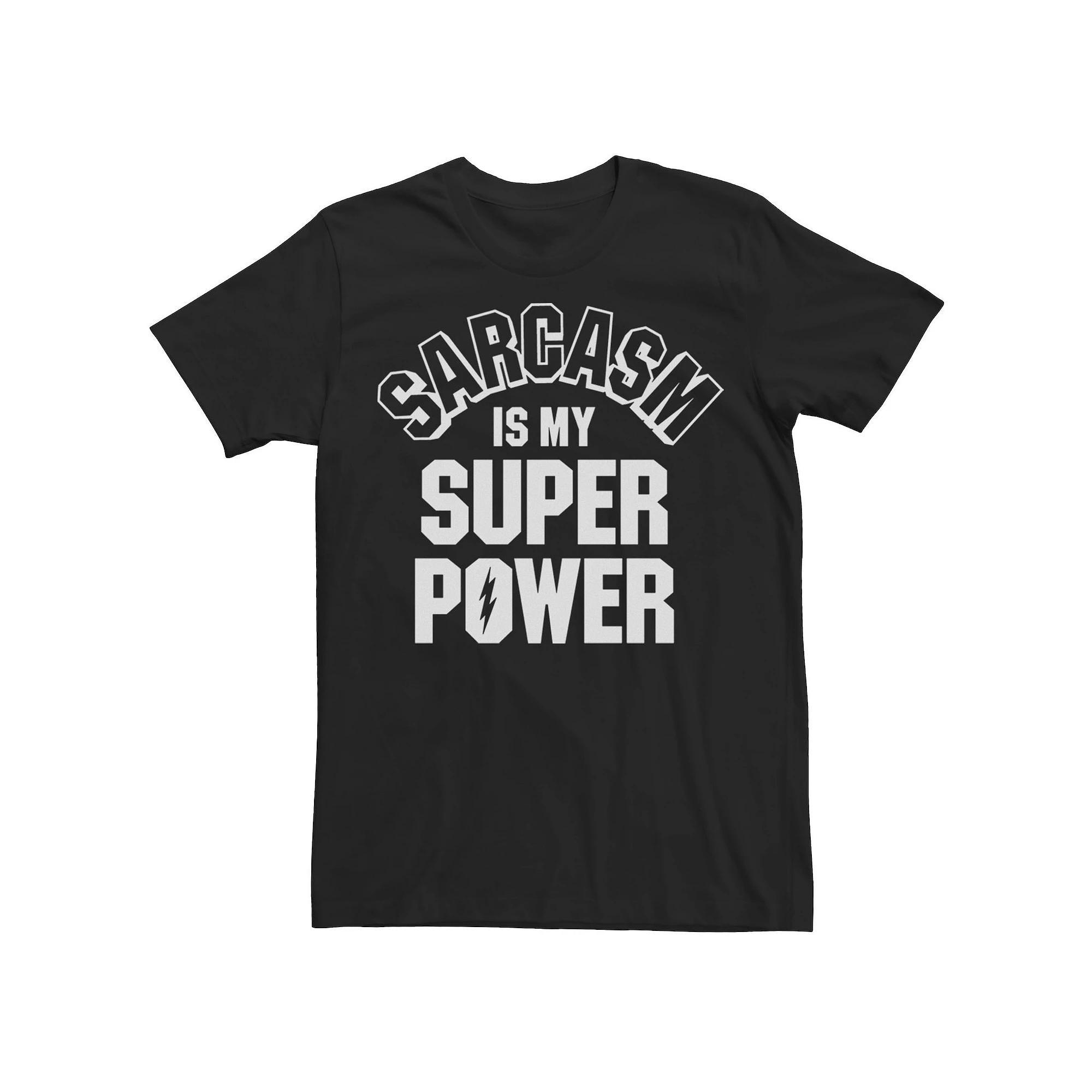 Big & Tall Sarcasm Is My Super Power Collegiate Funny Tee, Men's, Size: XLT, Black Product Image