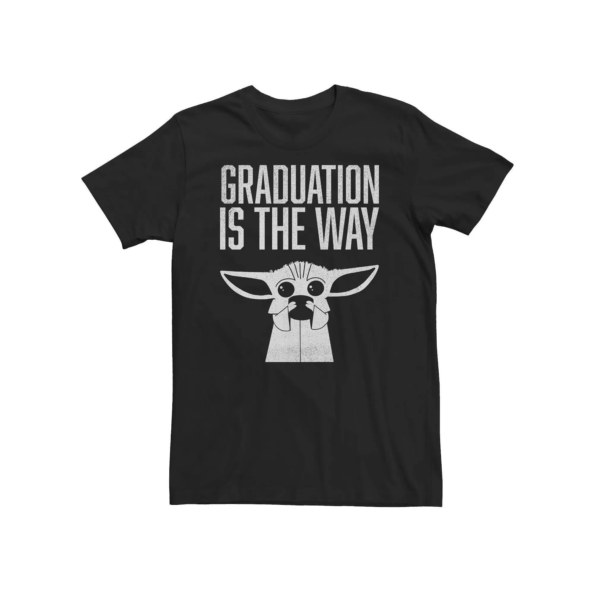 Big & Tall Star Wars The Mandalorian Distressed Grogu Graduation Is The Way Tee, Men's, Size: 5XL, Black Product Image