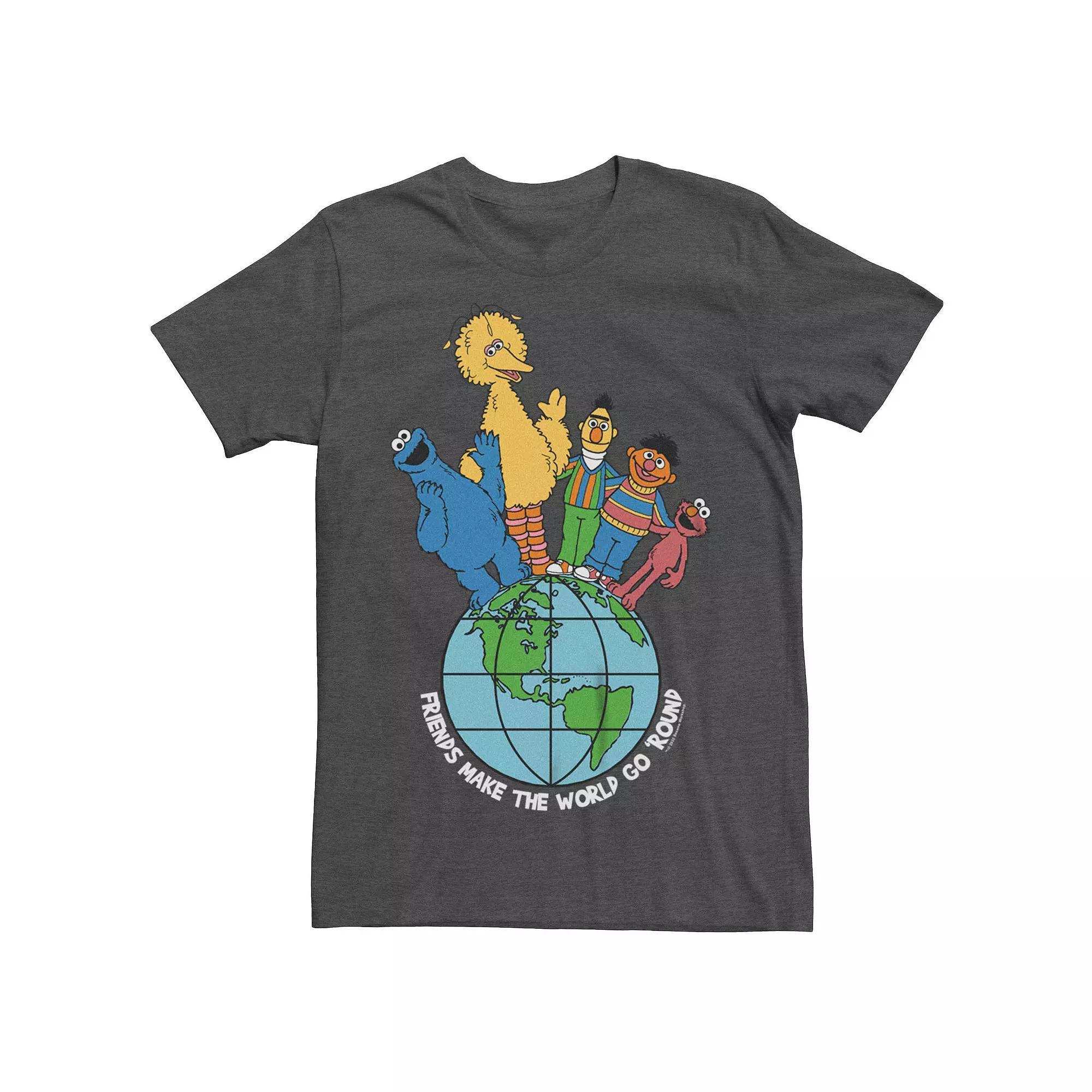 Big & Tall Sesame Street Friends Make The World Go Round Tee, Men's,  Product Image