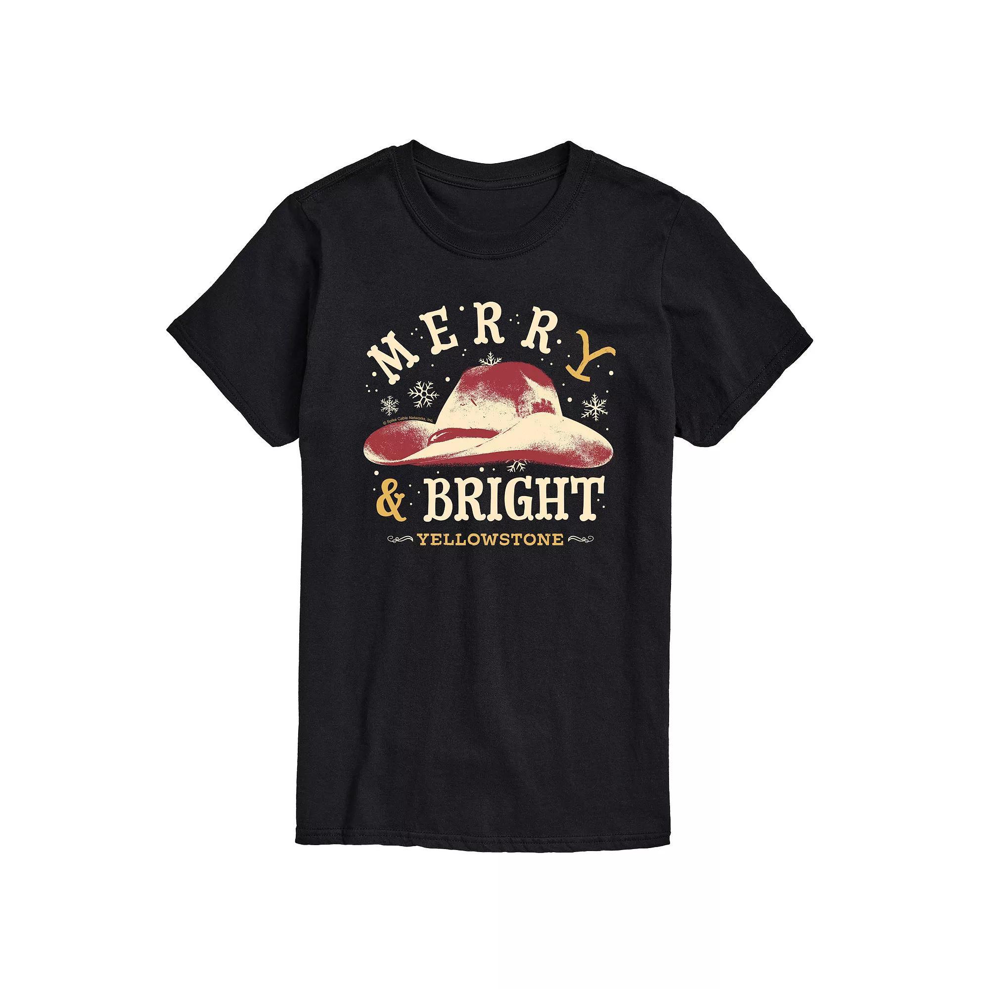 Big & Tall Yellowstone Merry and Bright Graphic Tee, Men's,  Product Image