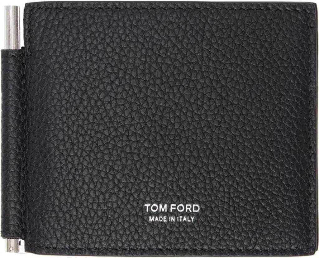 TOM FORD Black Grain Leather Money Clip Wallet Product Image