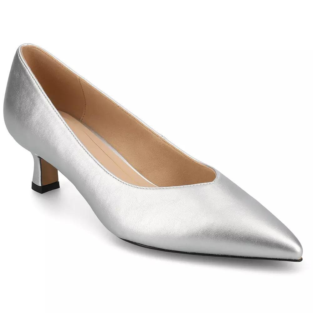 Journee Pammie Medium and Wide Width Women's Slip-On Kitten Heel Pumps,  Product Image