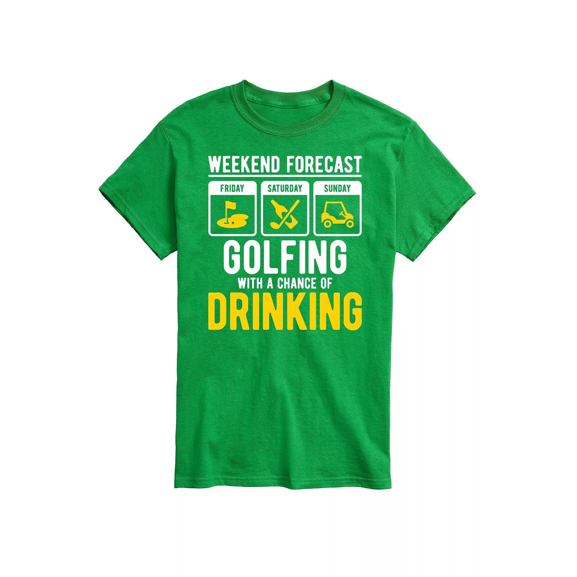 Men's Weekend Forecast Golfing Graphic Tee, Size: XL, Green Product Image