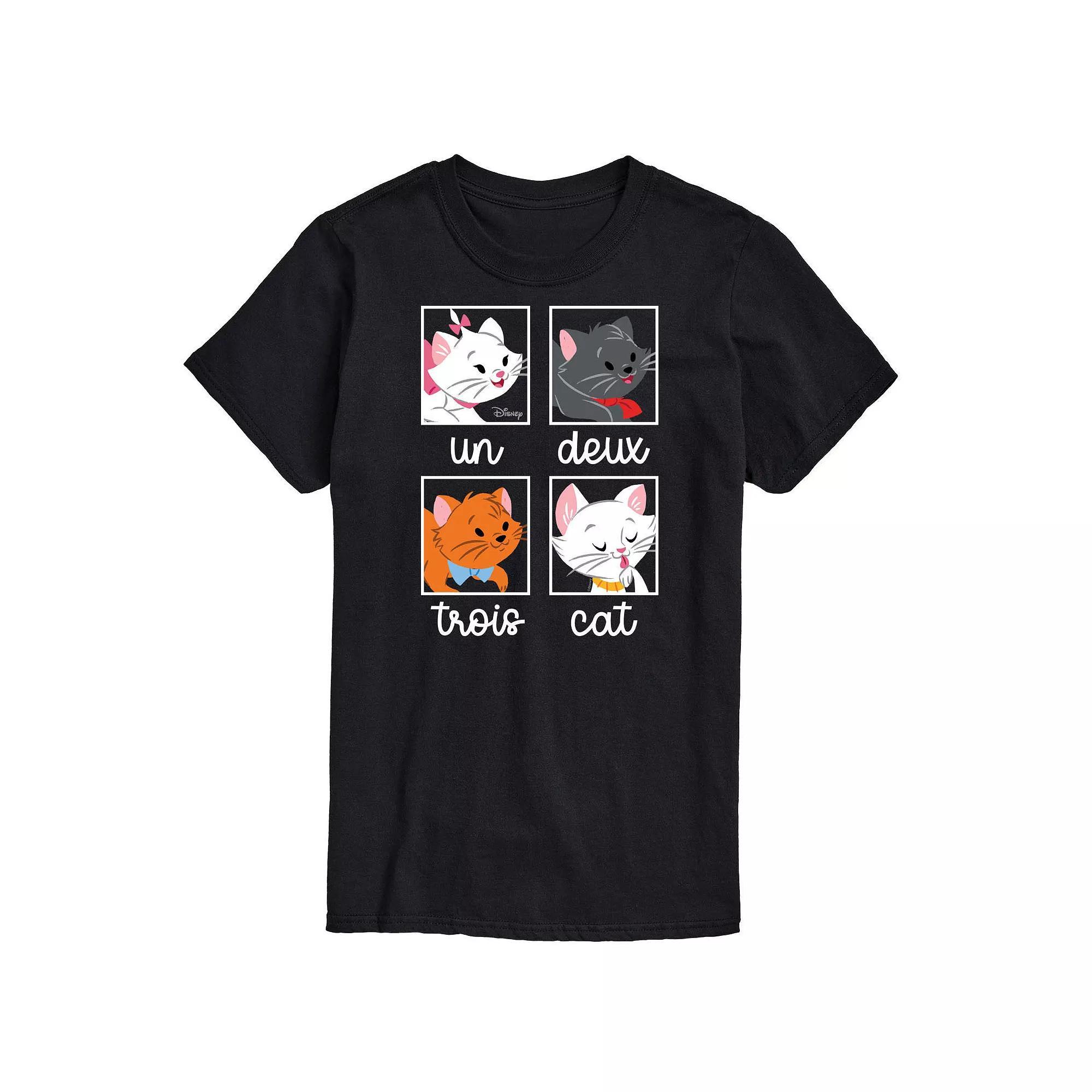 Disney Men's Un Deuz Trois Cat Graphic Tee, Size: Small, Black Product Image