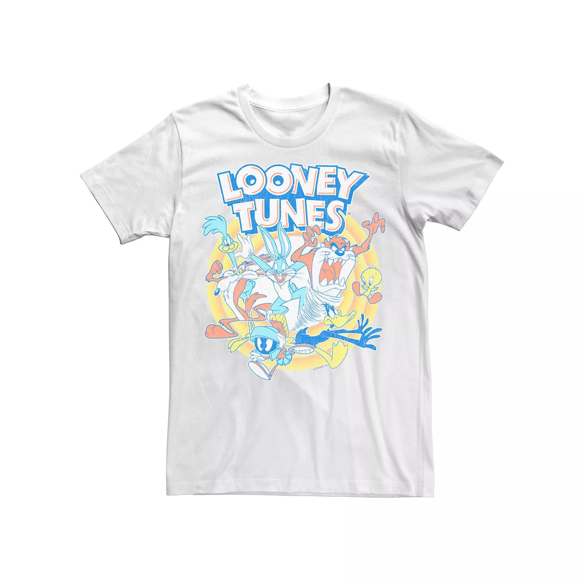 Big & Tall Looney Tunes Characters Running Distressed Style Graphic Tee, Men's,  Product Image