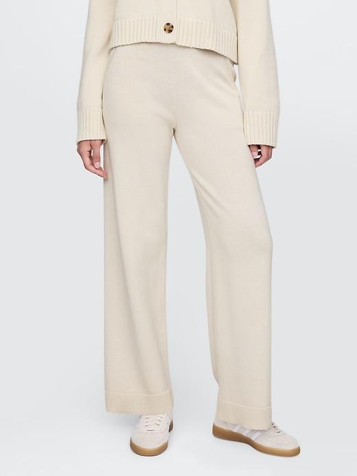 100% Cotton Relaxed Sweater Pants Product Image