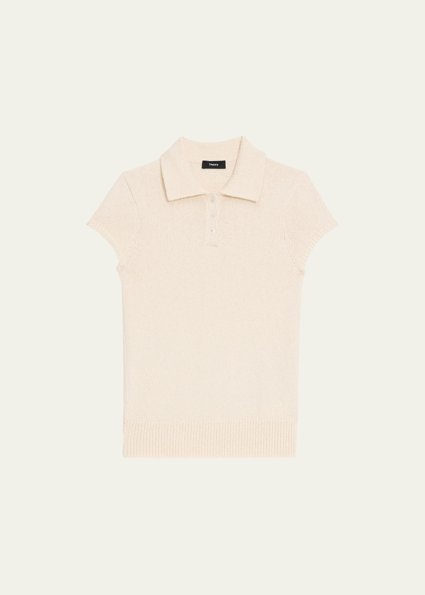 Womens Knit Cotton & Wool Polo Product Image