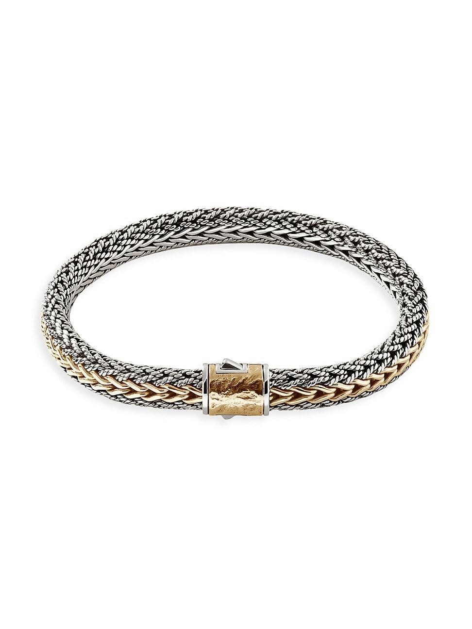 Mens Two-Tone Reversible Chain Bracelet Product Image