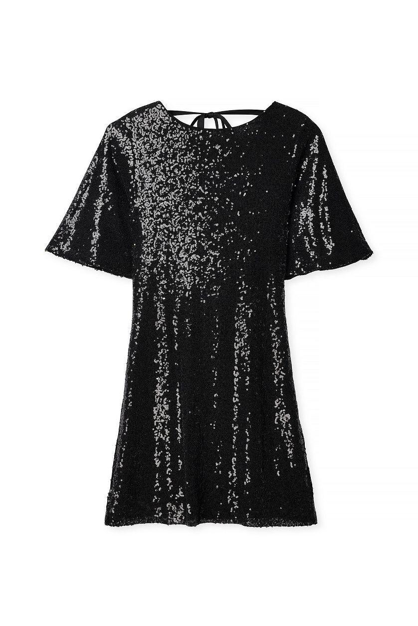 Waterfall Sequin Mini Dress Black Product Image