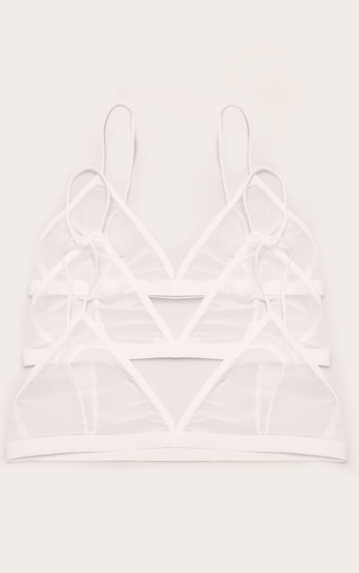 White Mesh Pack of 3 Basic Triangle Bra Product Image