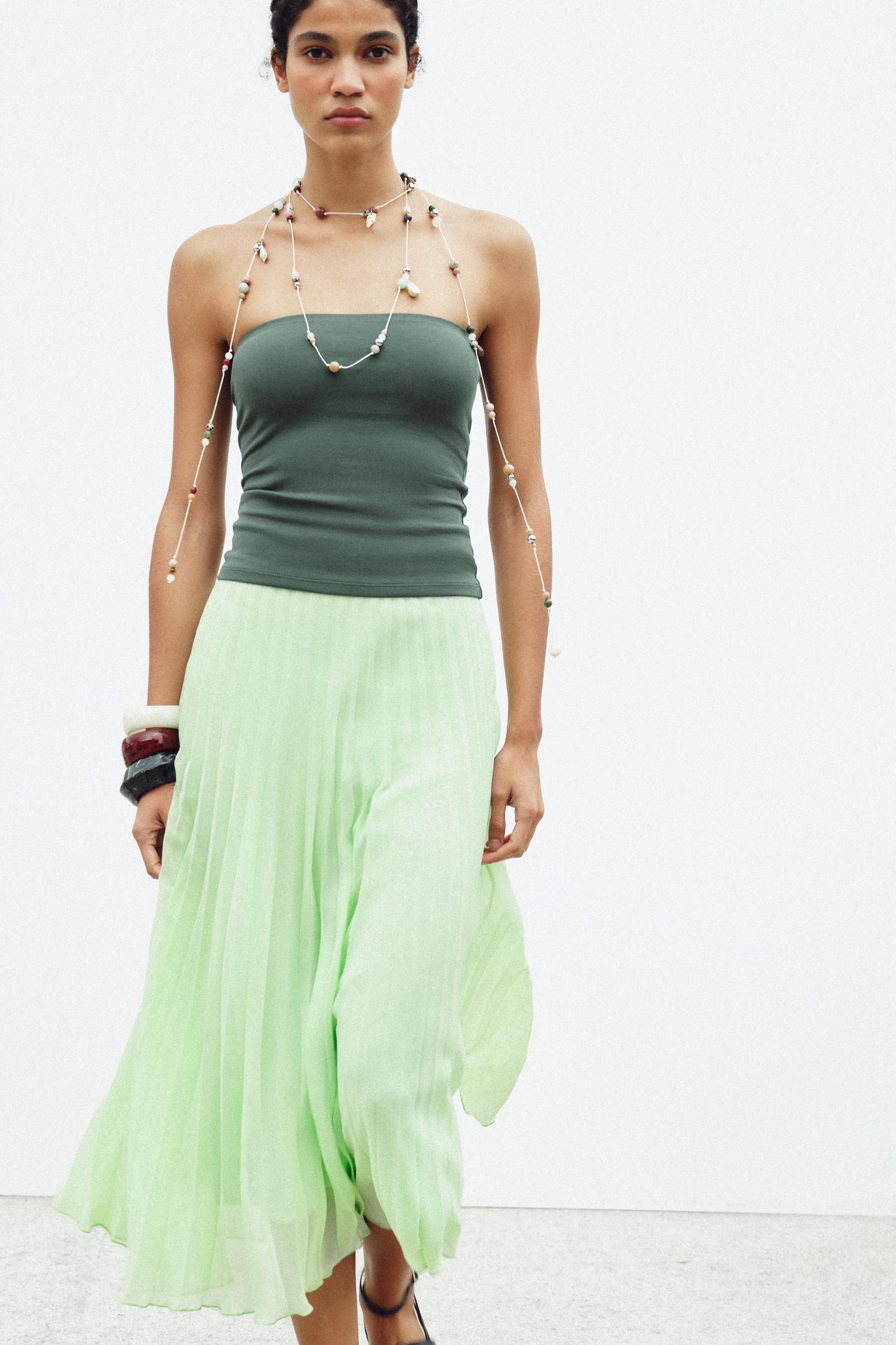 PLEATED MIDI SKIRT Product Image