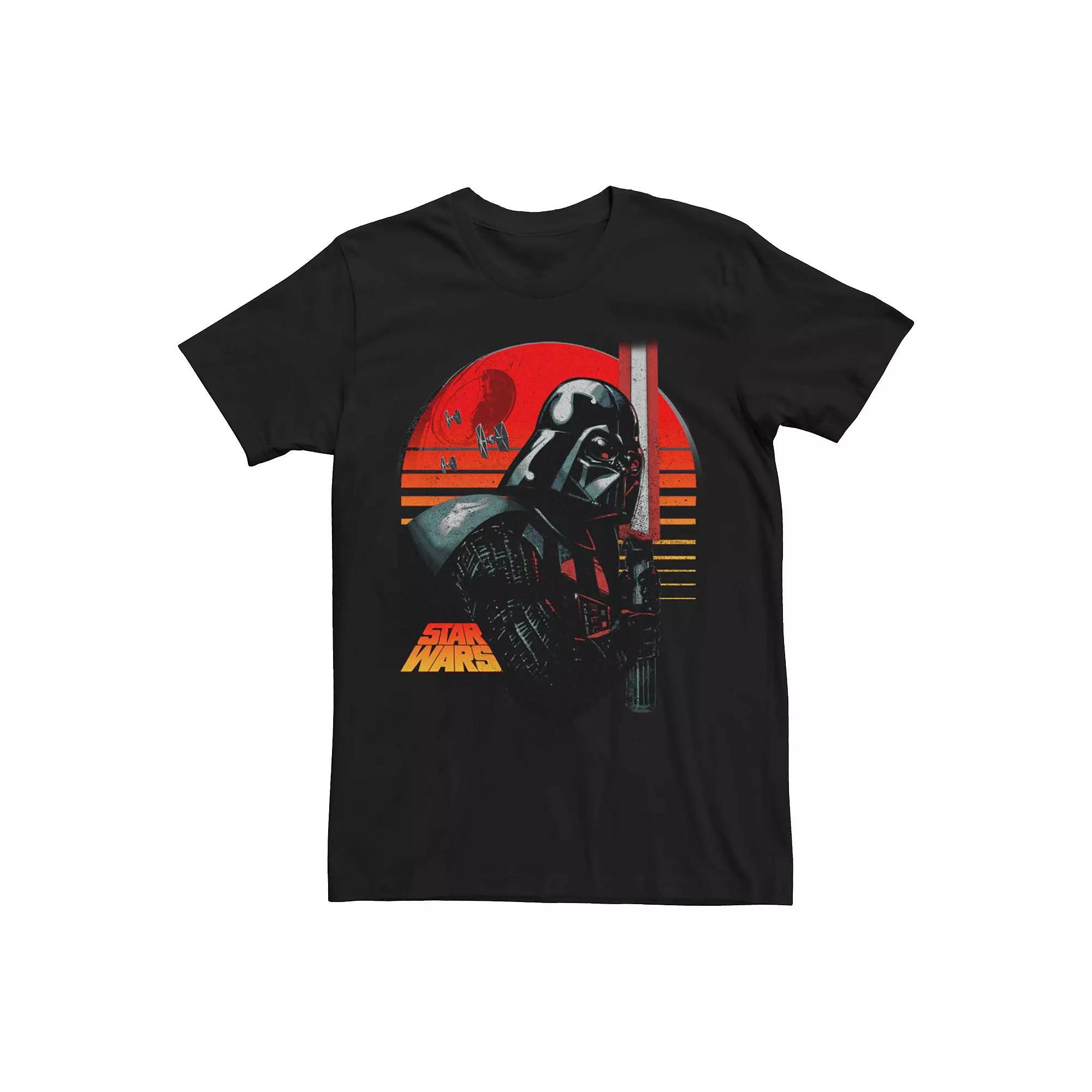 Men's Star Wars Darth Vader Dark Retro Poster Graphic Tee,  Product Image