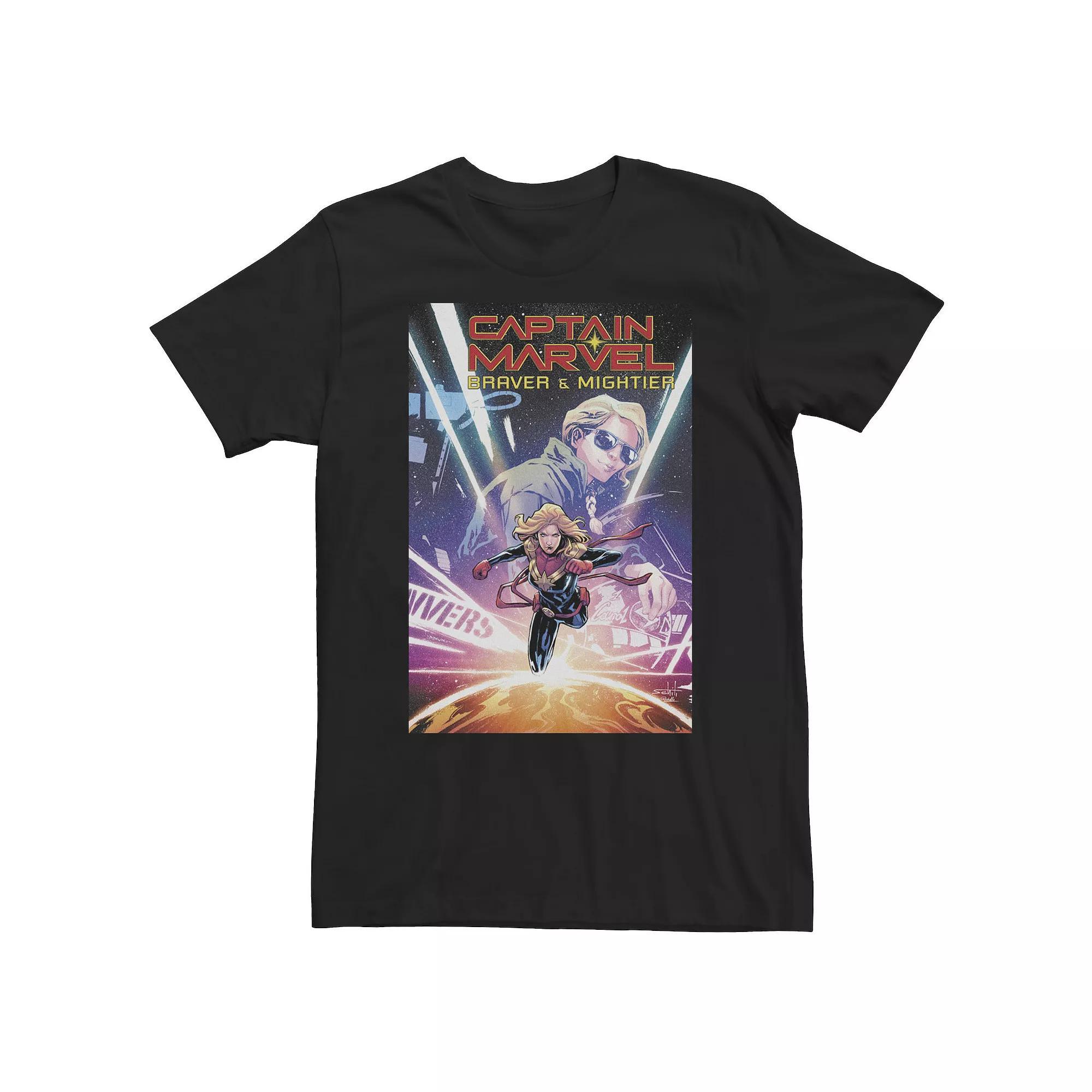Big & Tall Marvel Comixology Captain Marvel Braver & Mightier Comic Tee, Men's,  Product Image