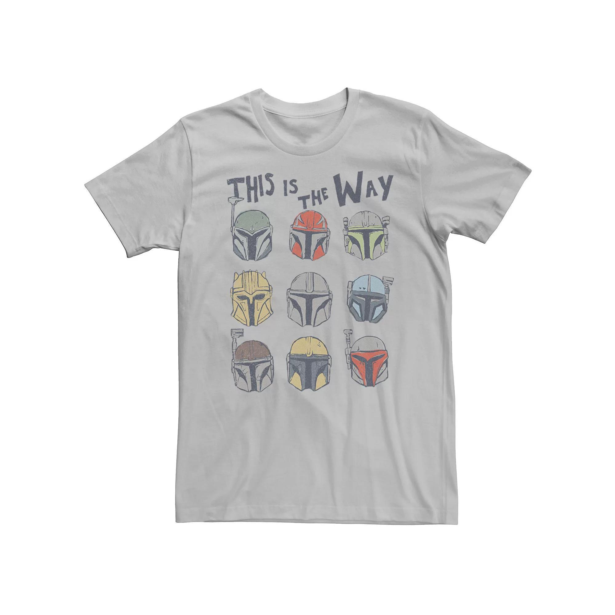 Men's Star Wars The Mandalorian The Way Helmets Panel Tee,  Product Image
