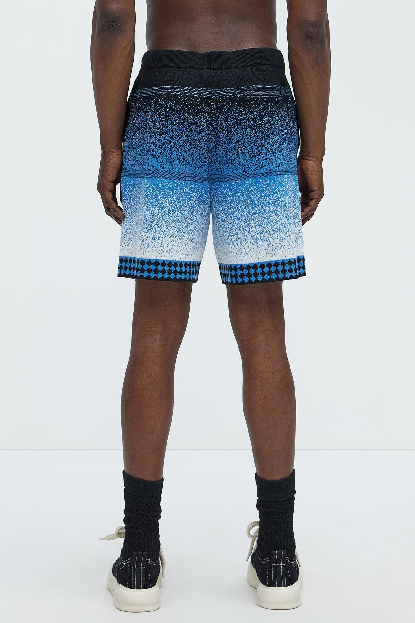 Day To Night Gradient Relaxed Knitted Shorts - Multi Color Product Image