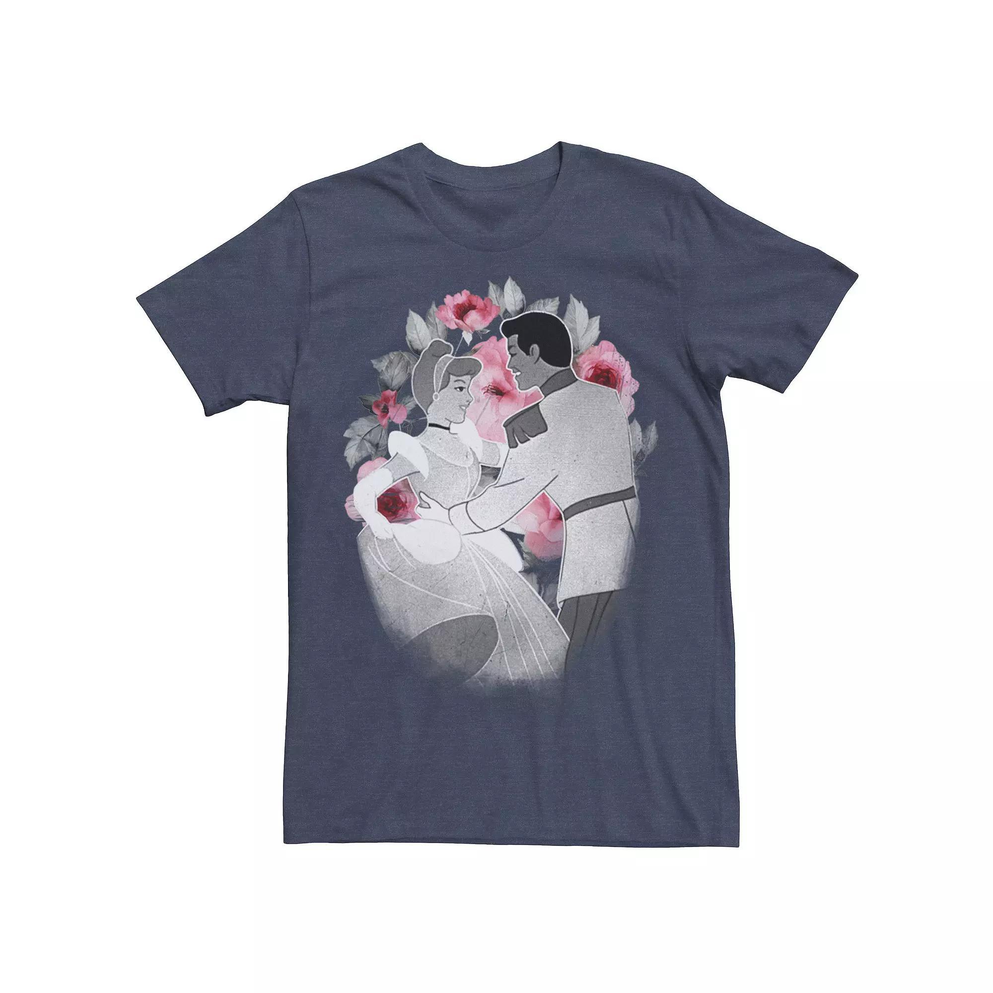 Disney's Cinderella Cinderella & The Prince Men's A Dance Vignette Tee, Size: XL, Navy Grey Product Image