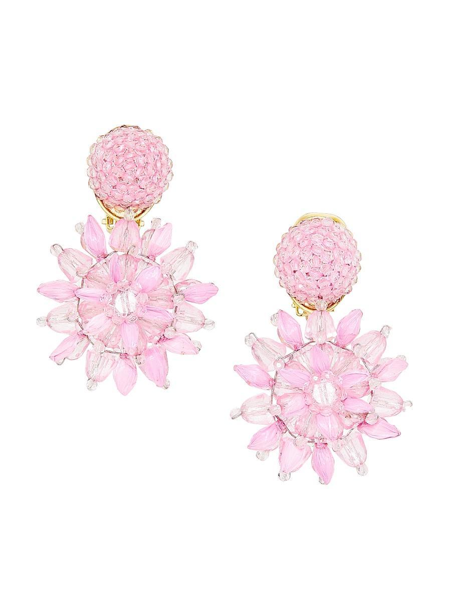 Womens Sun Glass Bead & Raffia Drop Earrings Product Image