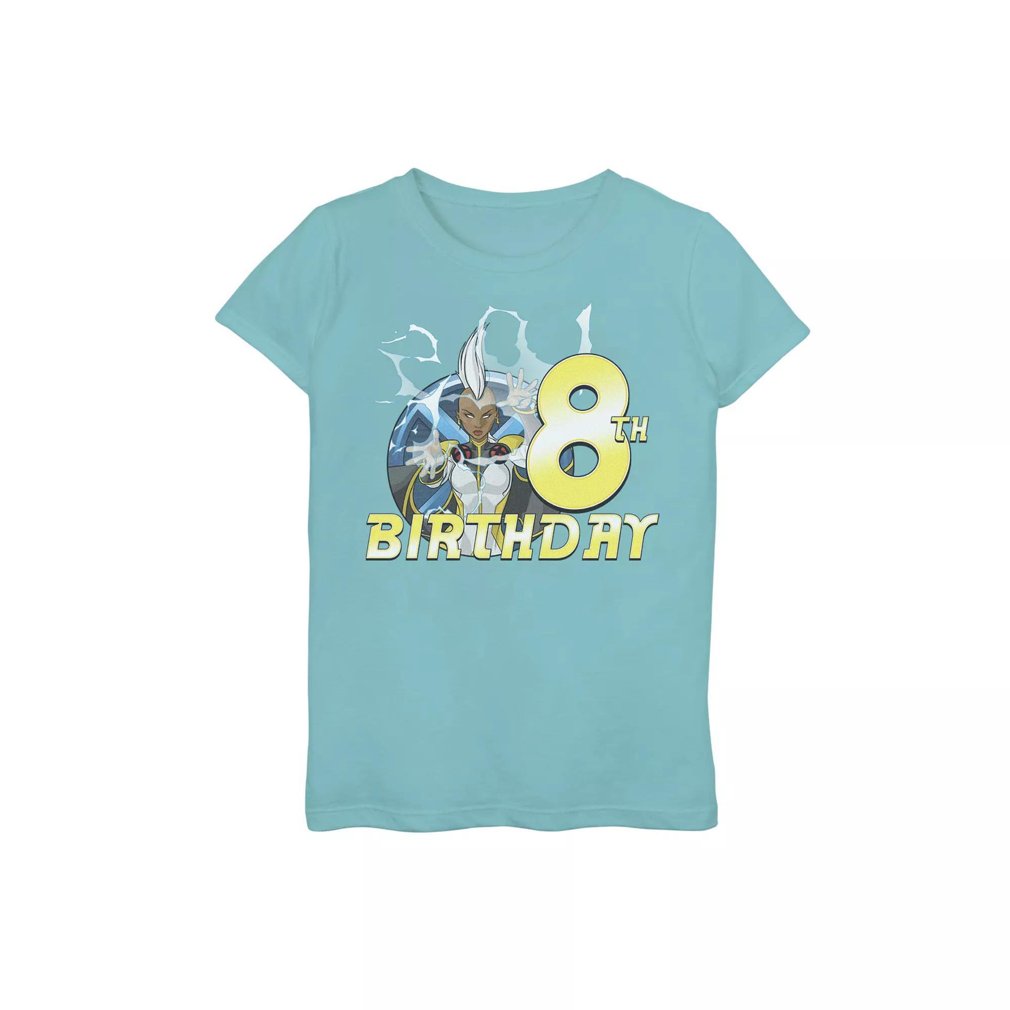 Girls 7-16 Marvel X-Men Storm 8th Birthday Portrait Graphic Tee, Girl's, Size: Medium, Tahi Blue Product Image