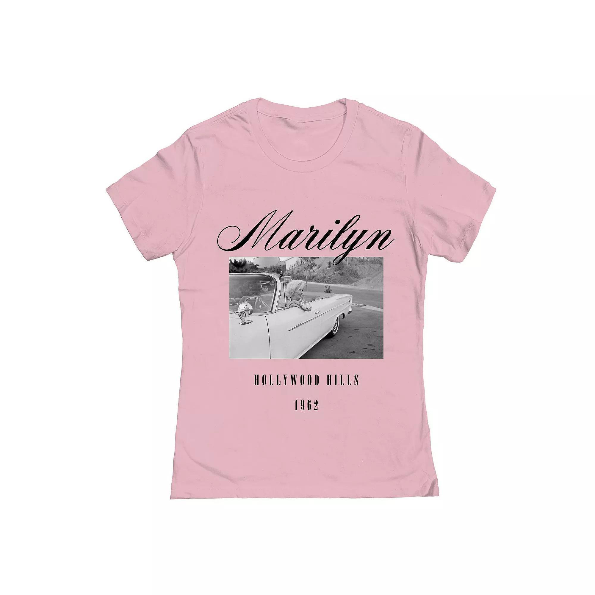 Junior's Grayson Threads The Label Marilyn Monroe Hollywood Hills Graphic Tee, Women's, Size: Large, Light Pink Product Image