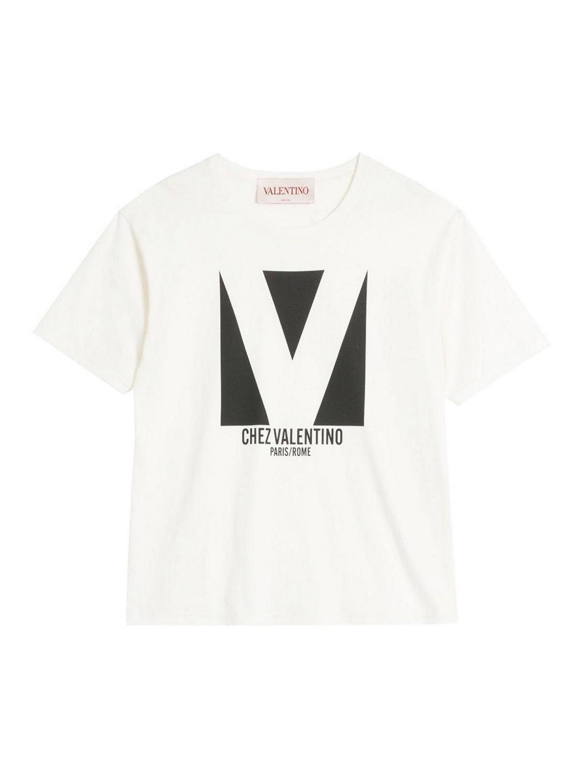 VALENTINO Mens Avorio Logo-print Crew-neck Cotton-jersey T-shirt Product Image