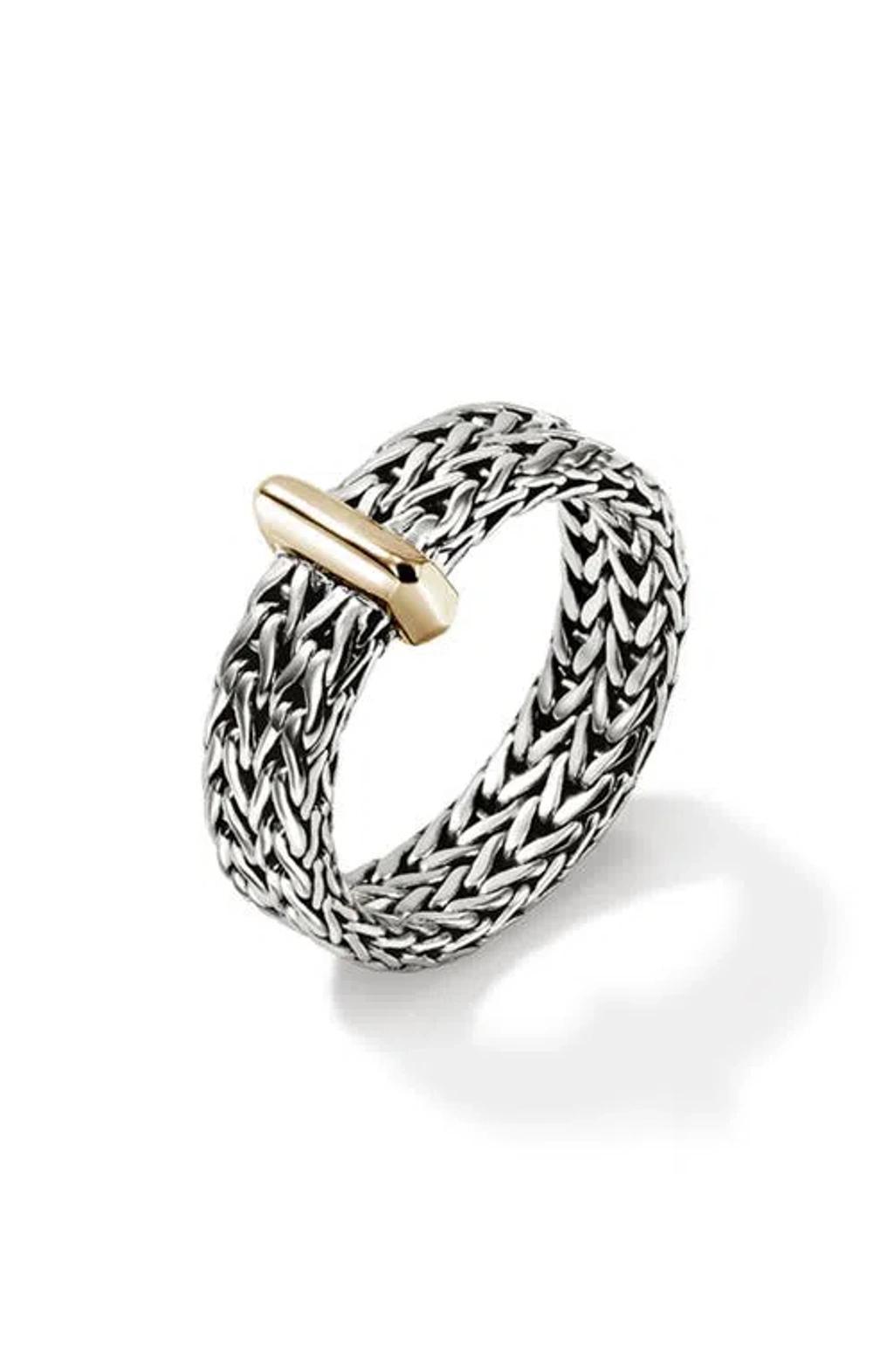 JOHN HARDY Carved Chain Ring, Sterling Silver, Gold Product Image