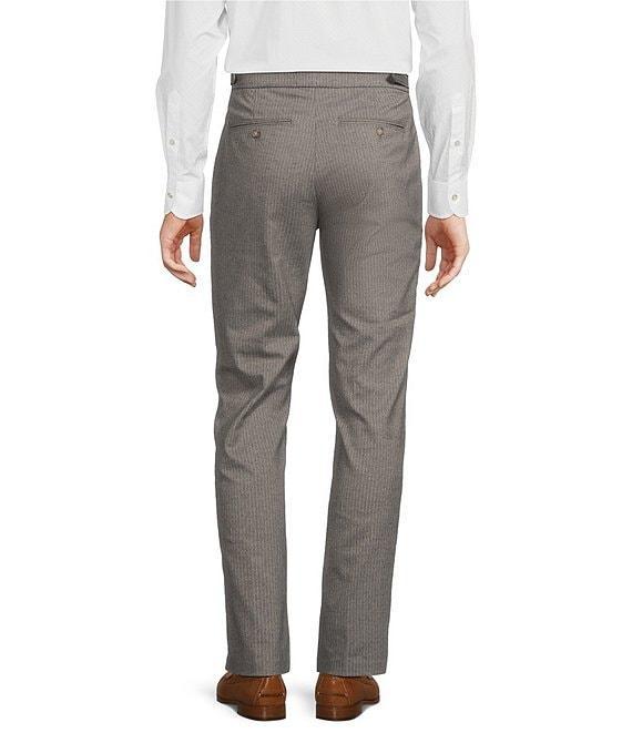 Daniel Cremieux Signature Label Mount Lussari Collection Flannel Stripe Flat Front Pants Product Image