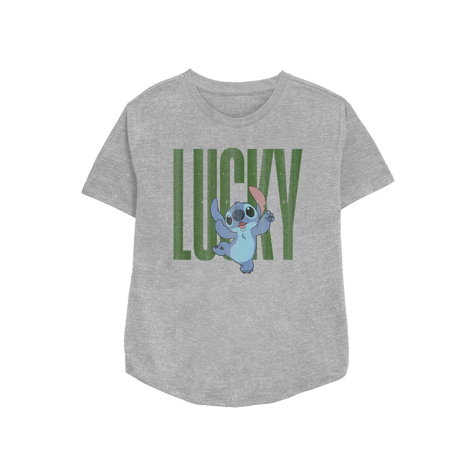 Disney's Lilo & Stitch Lucky Stitch Women's Relaxed Fit Graphic Tee,  Product Image