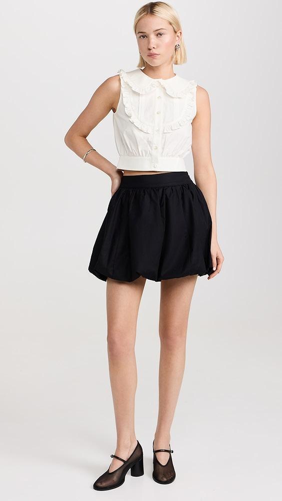 SHUSHU/TONG Lace Pleated Sleeveless Shirt | Shopbop Product Image