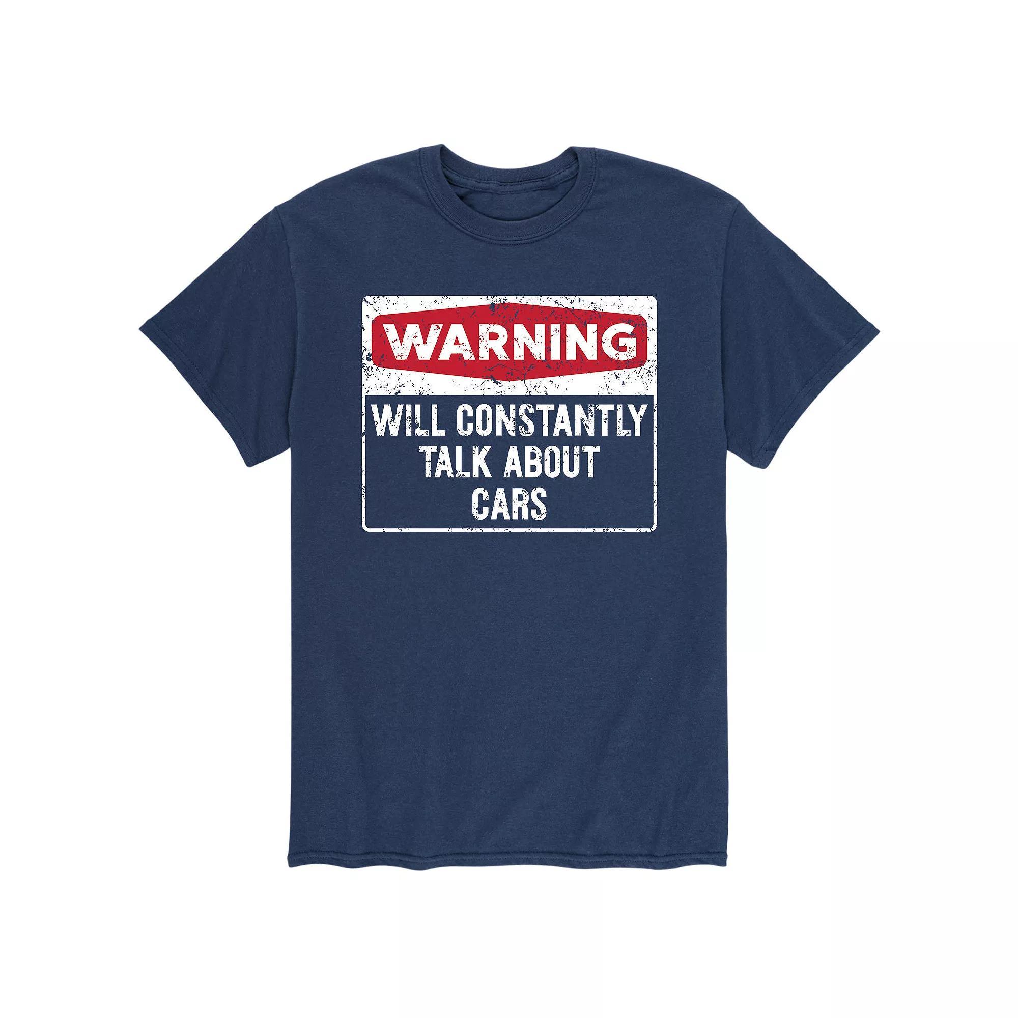 Men's Warning Will Constantly Talk About Cars Tee,  Product Image