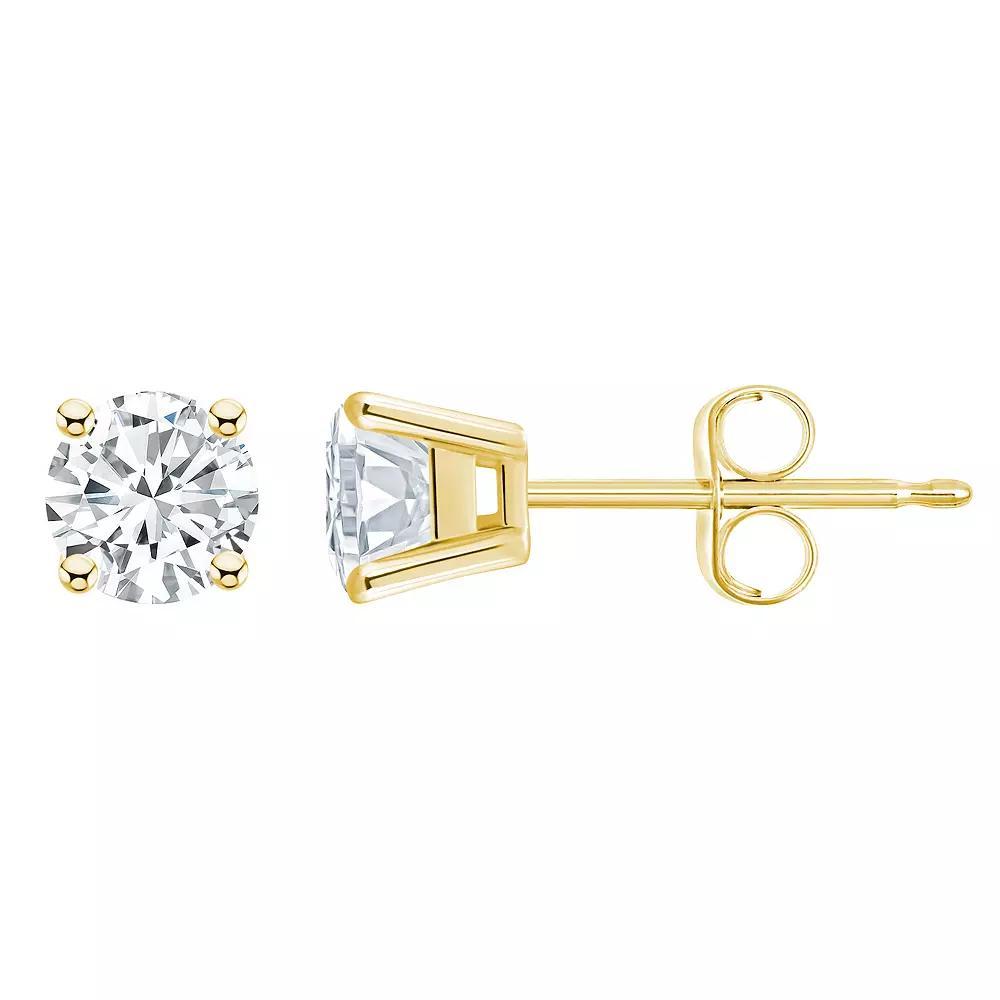 Celebration Gems 14k Gold 3/4 Carat T.W. Diamond Round Stud Earrings, Women's Product Image