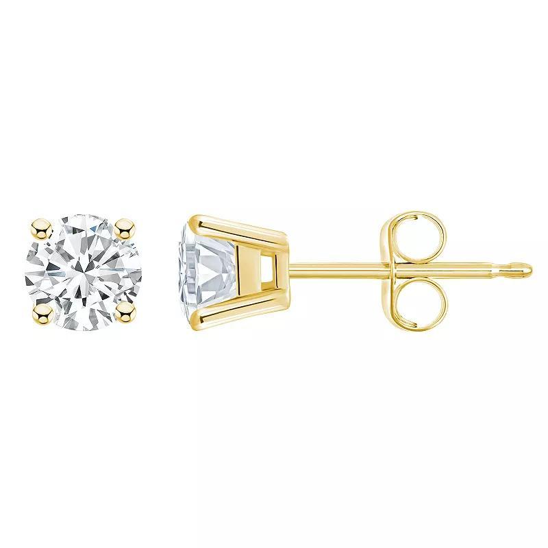 Celebration Gems 14k Gold 3/4 Carat T.W. Diamond Round Stud Earrings, Women's Product Image