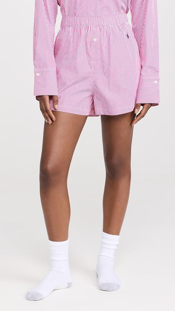 Polo Ralph Lauren Crop Top & Boxer Poplin Pajama Set | Shopbop Product Image