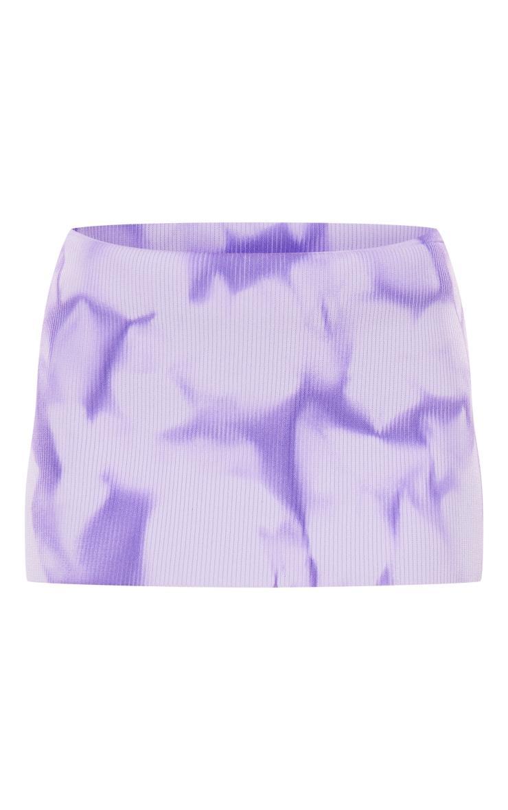 Purple Tie Dye Rib Knit Mini Skirt Product Image