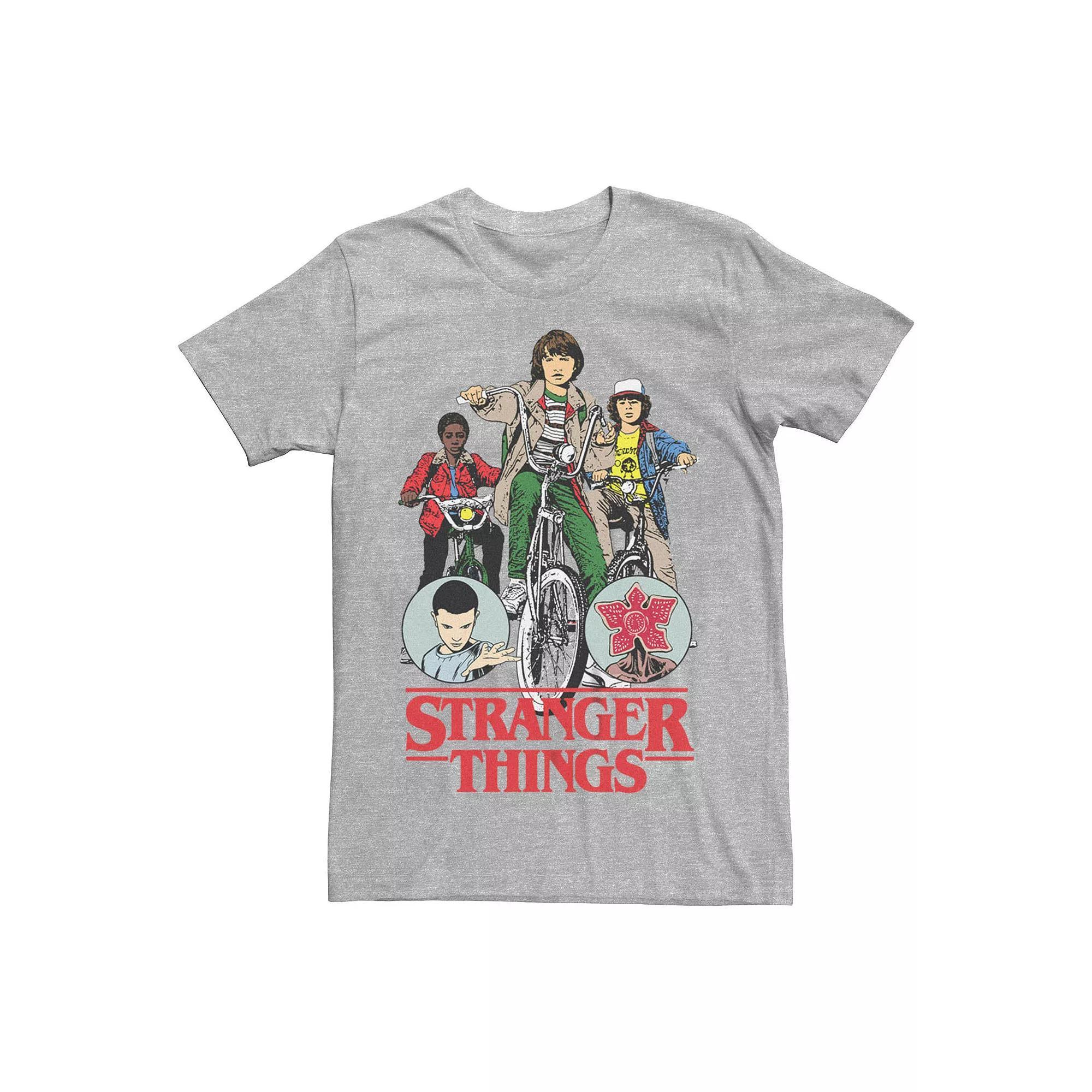 Men's Stranger Things Cartoon Style Poster Graphic Tee, Size: XL, Athletic Grey Product Image