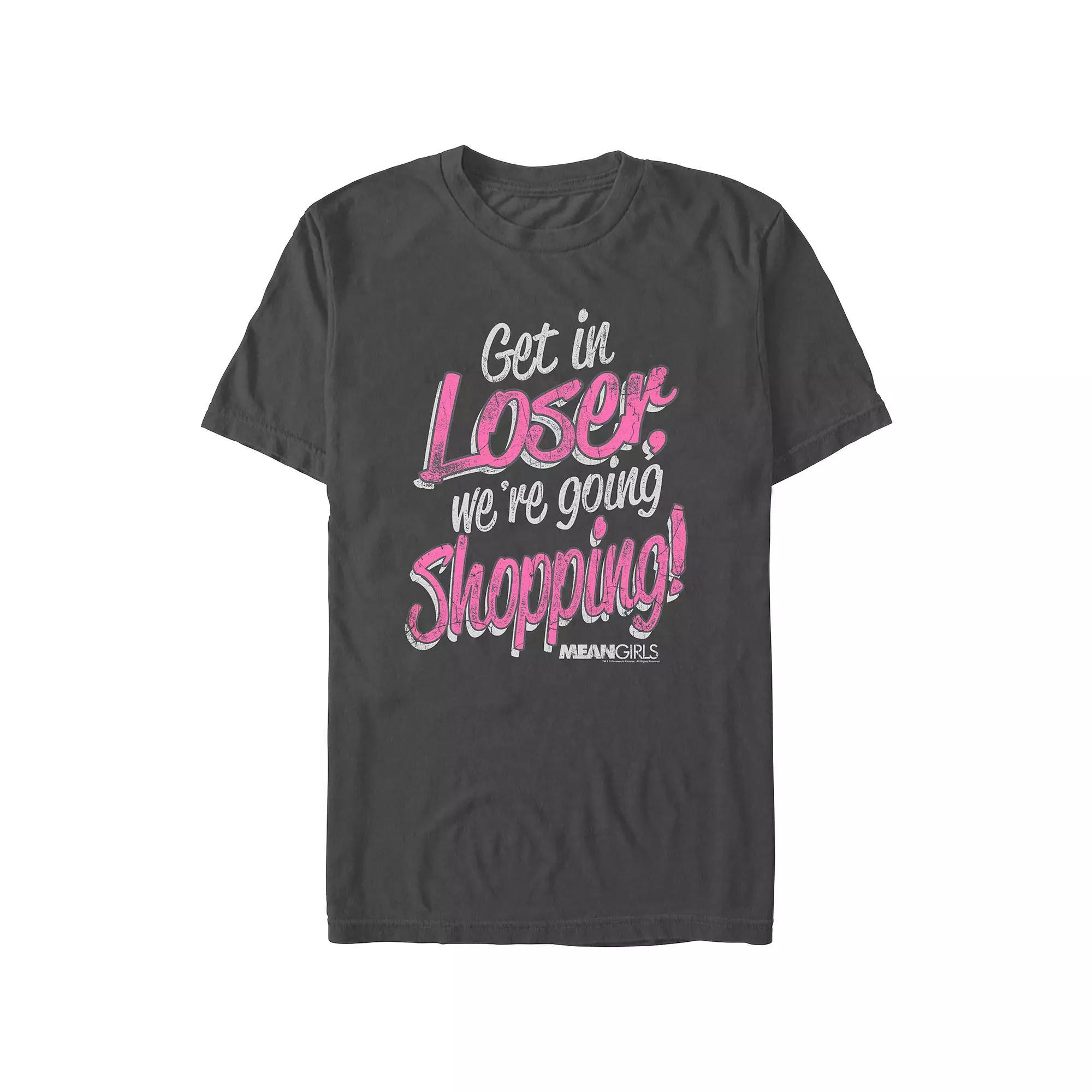 Men's Mean Girls Get In Loser We're Going Shopping Graphic Tee, Size: Small, Grey Product Image